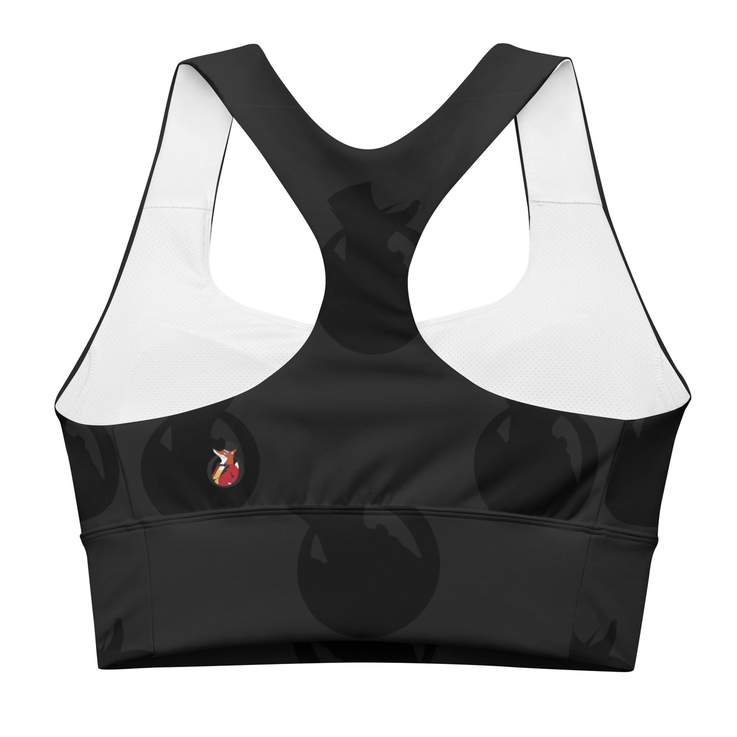 Snooty Fox Art Longline Sports Bra - SFA Logo in Black