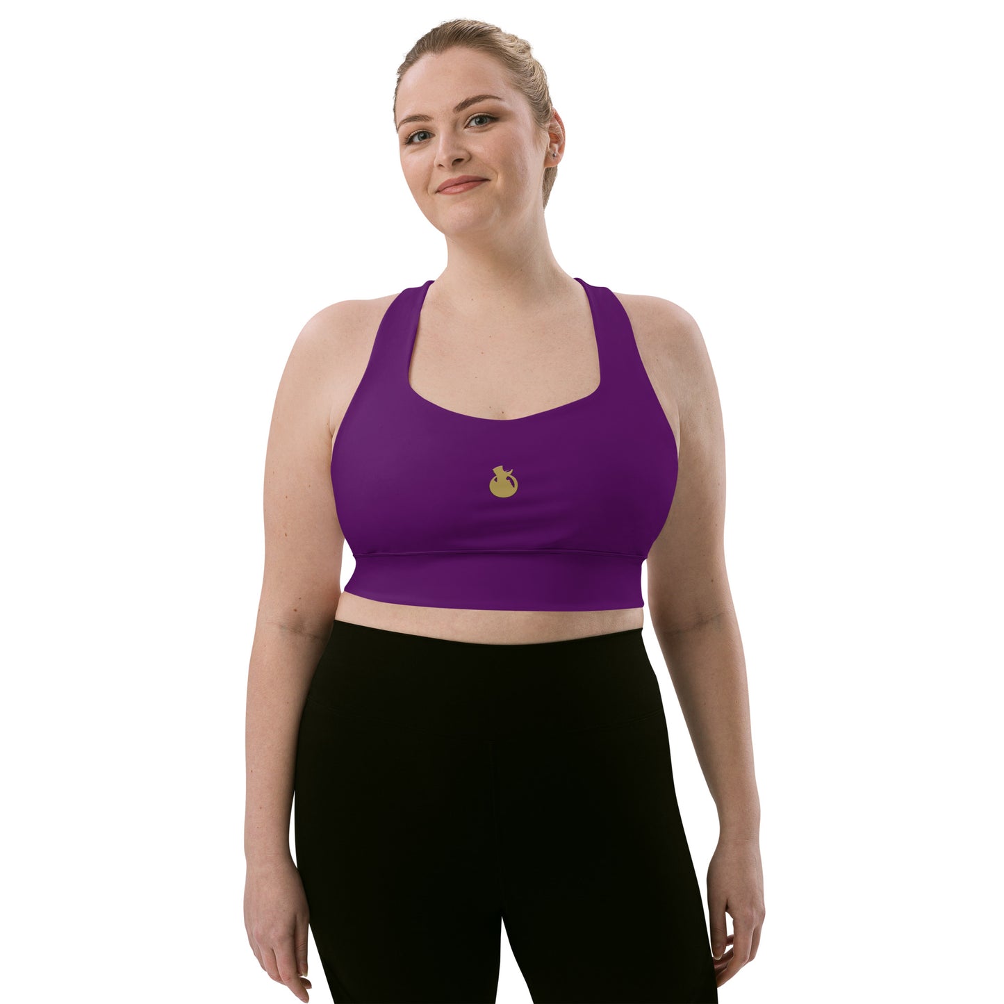 Snooty Fox Art Longline Sports Bra - San Diego Indigo Tone / Logo