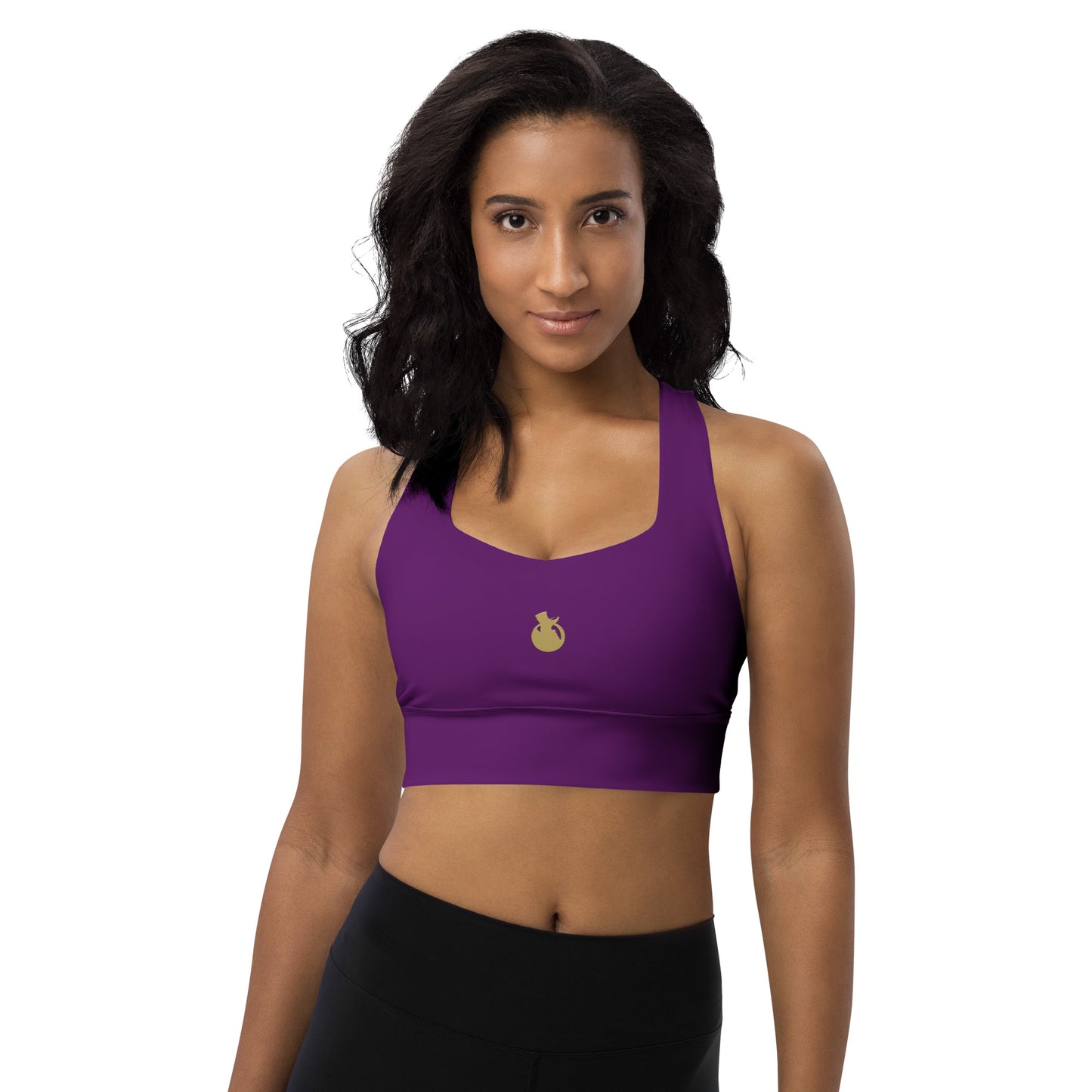 Snooty Fox Art Longline Sports Bra - San Diego Indigo Tone / Logo