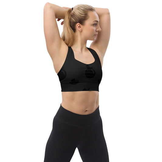 Snooty Fox Art Longline Sports Bra - SFA Logo in Black