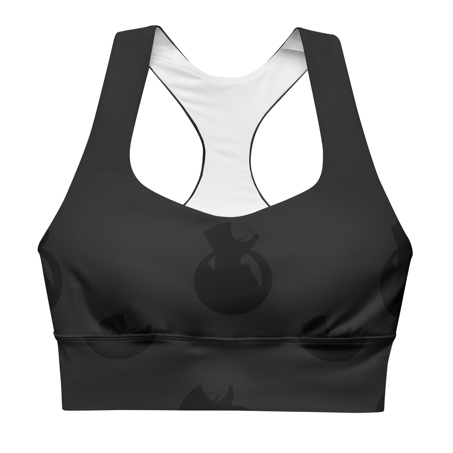 Snooty Fox Art Longline Sports Bra - SFA Logo in Black