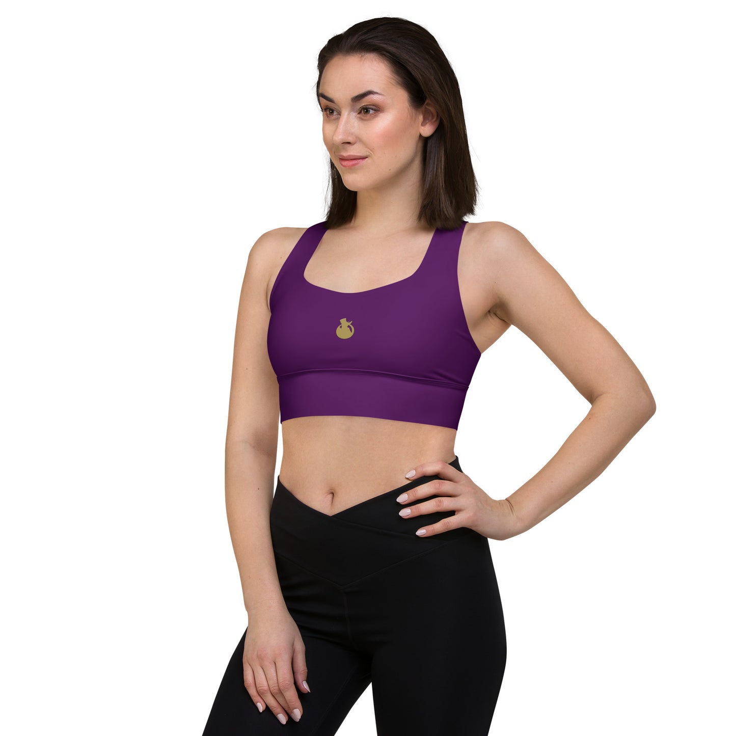 Snooty Fox Art Longline Sports Bra - San Diego Indigo Tone / Logo