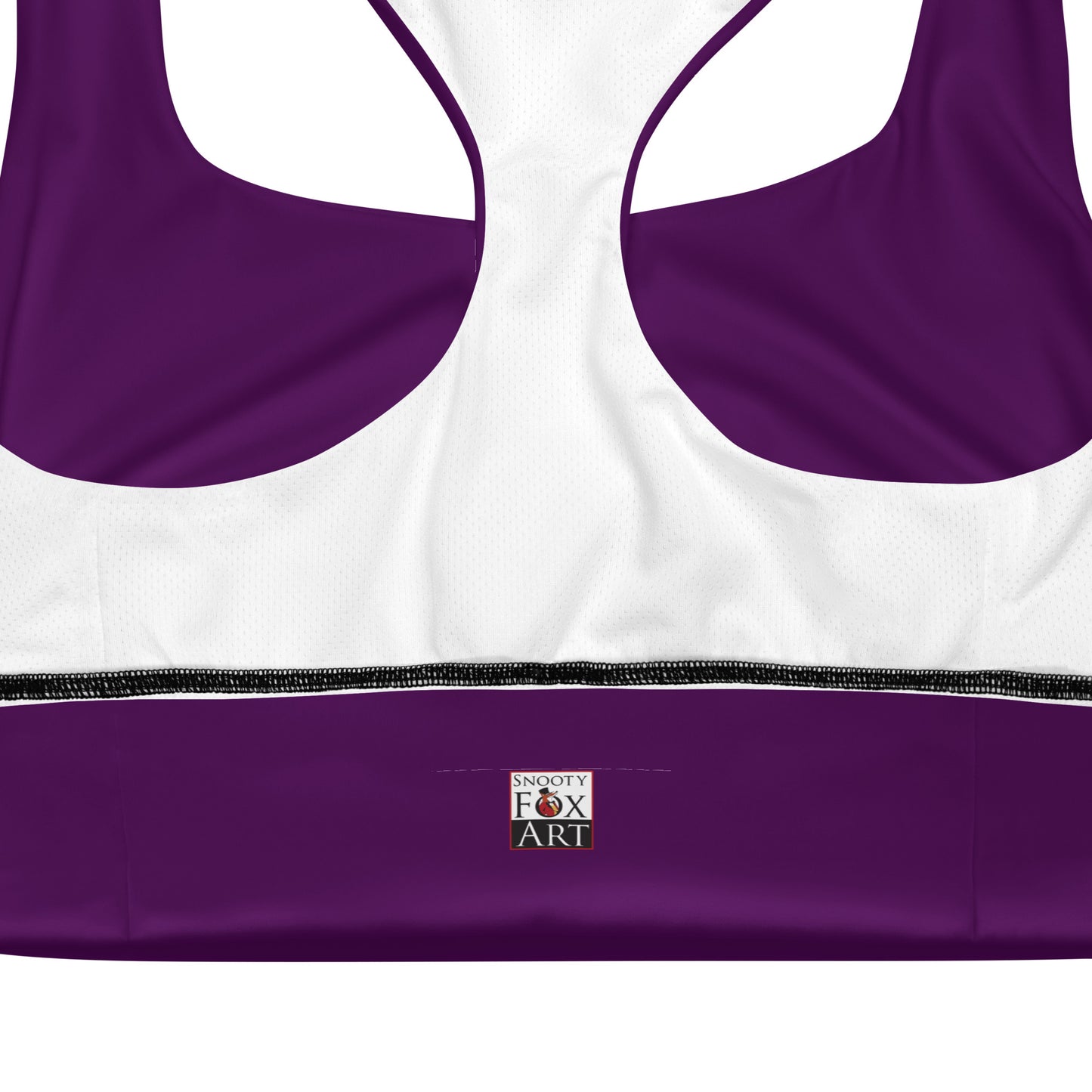 Snooty Fox Art Longline Sports Bra - San Diego Indigo Tone / Logo