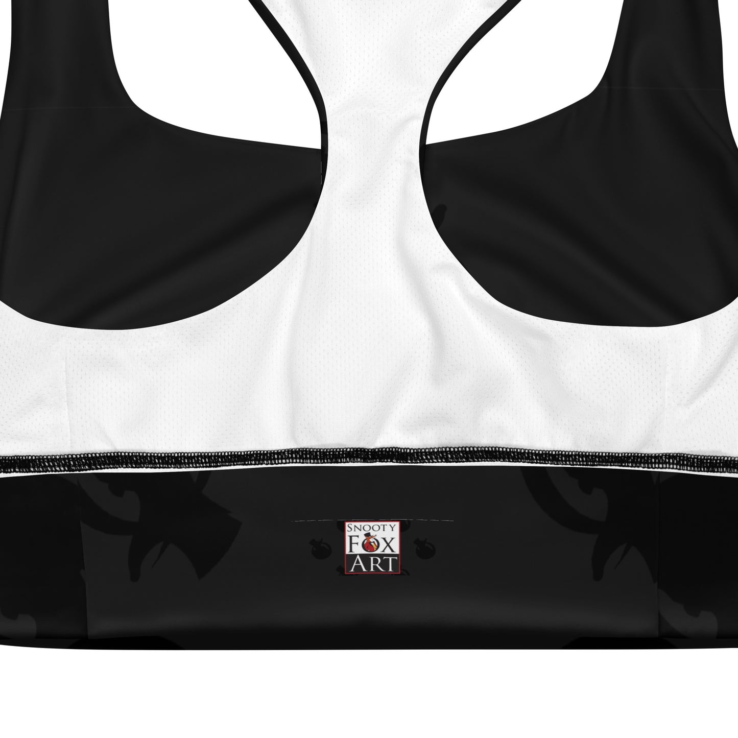 Snooty Fox Art Longline Sports Bra - SFA Logo in Black