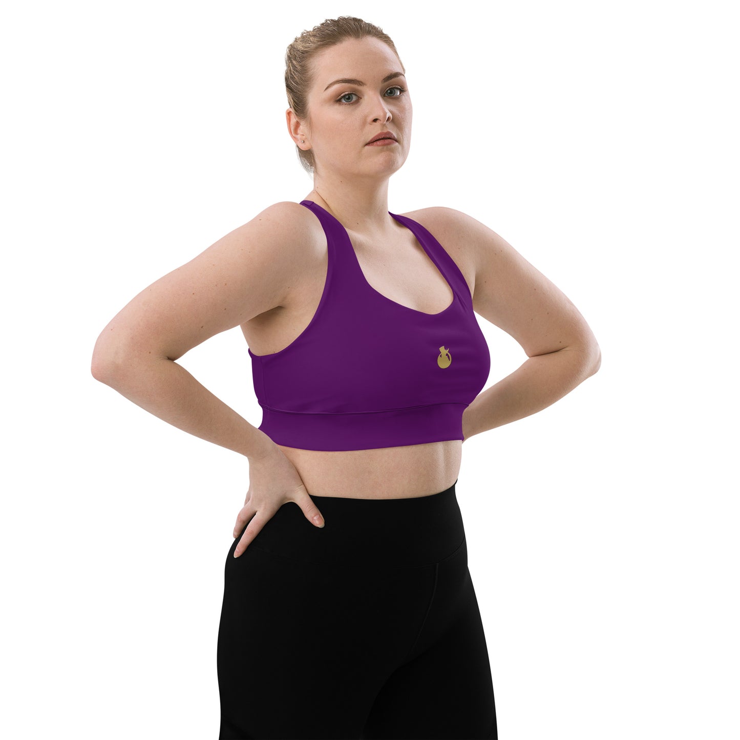 Snooty Fox Art Longline Sports Bra - San Diego Indigo Tone / Logo