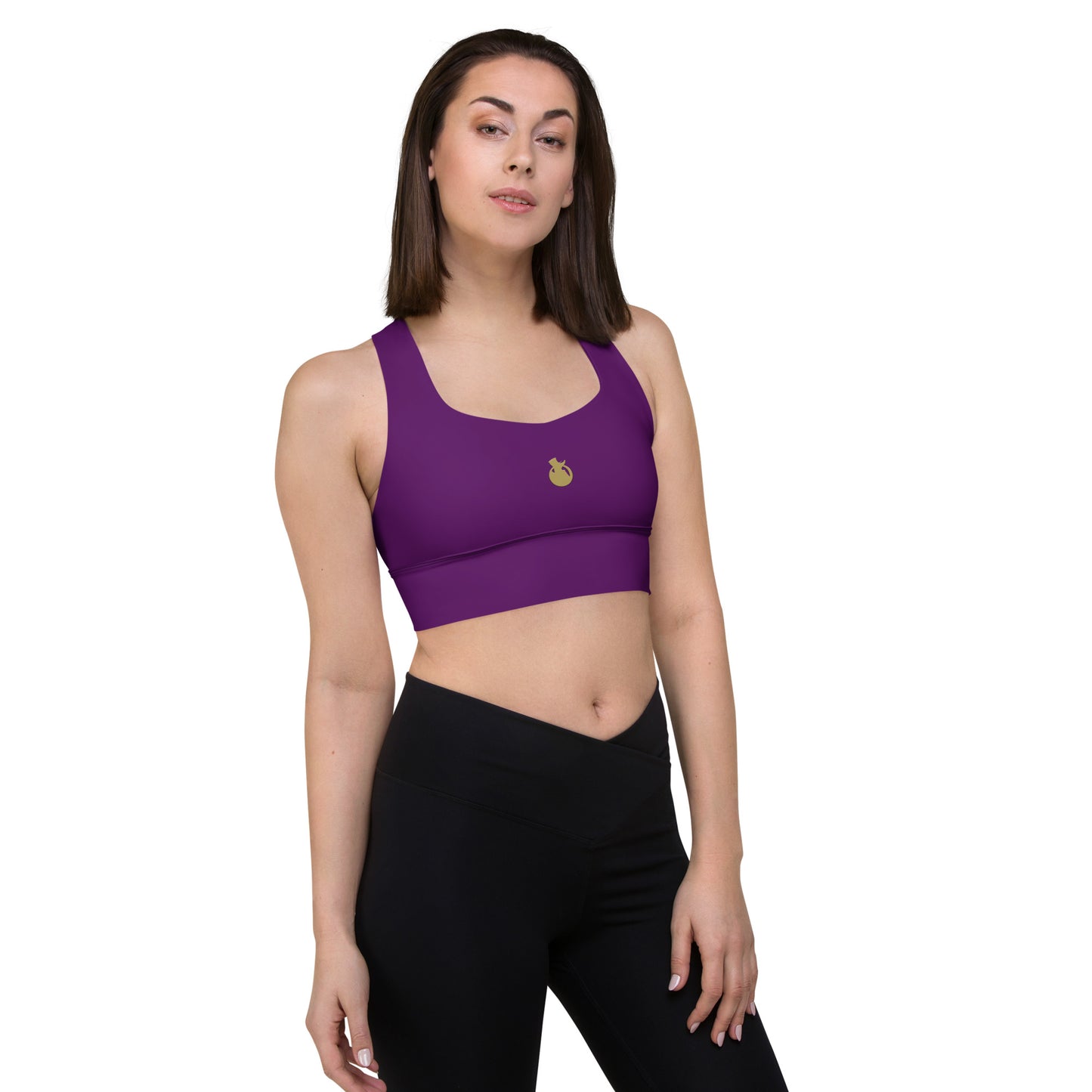Snooty Fox Art Longline Sports Bra - San Diego Indigo Tone / Logo