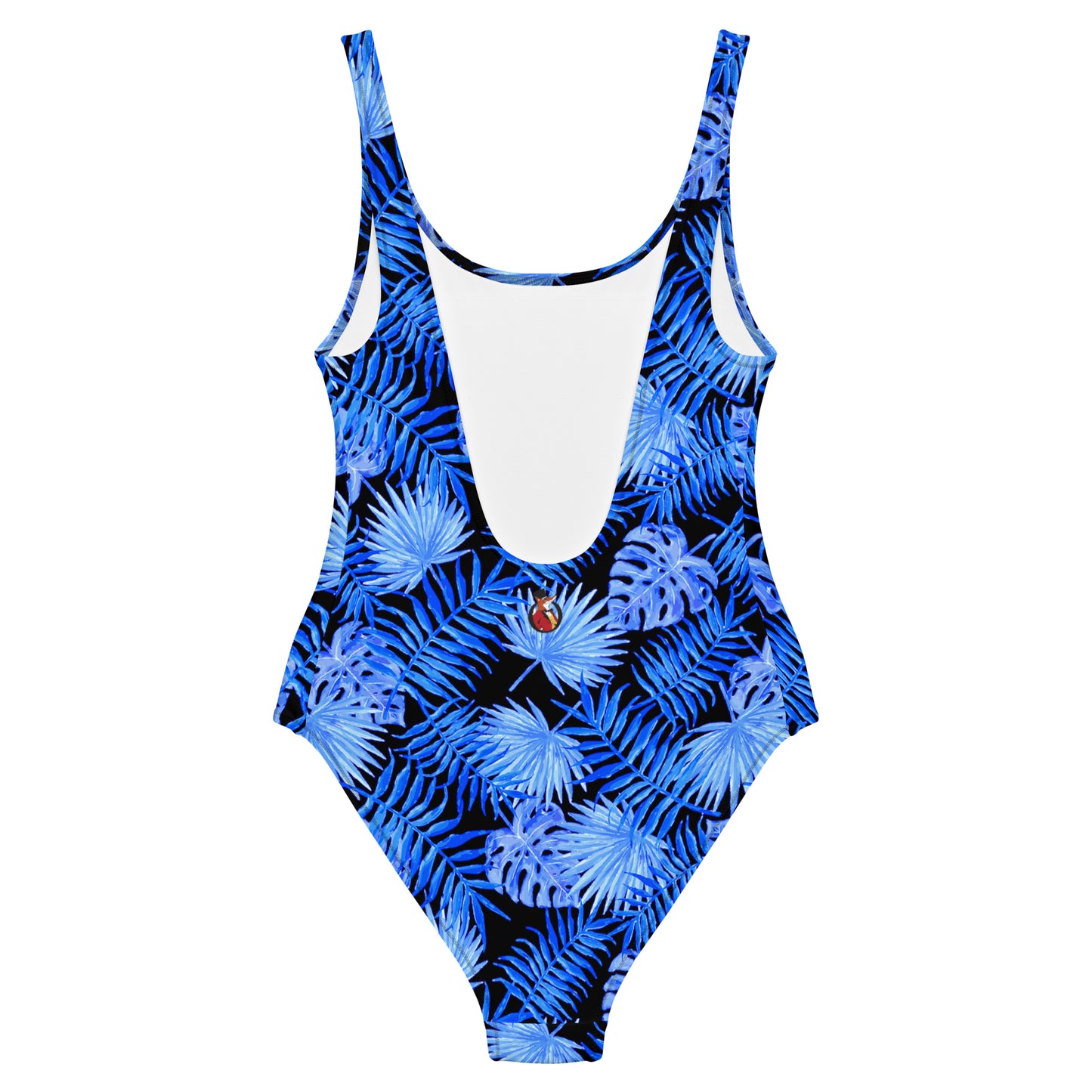 Snooty Fox Art One-Piece Swimsuit - Blue Palm Pattern