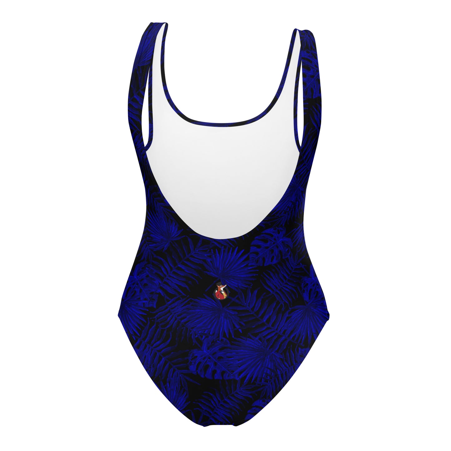 Snooty Fox Art One-Piece Swimsuit - Dark Blue Palm Pattern