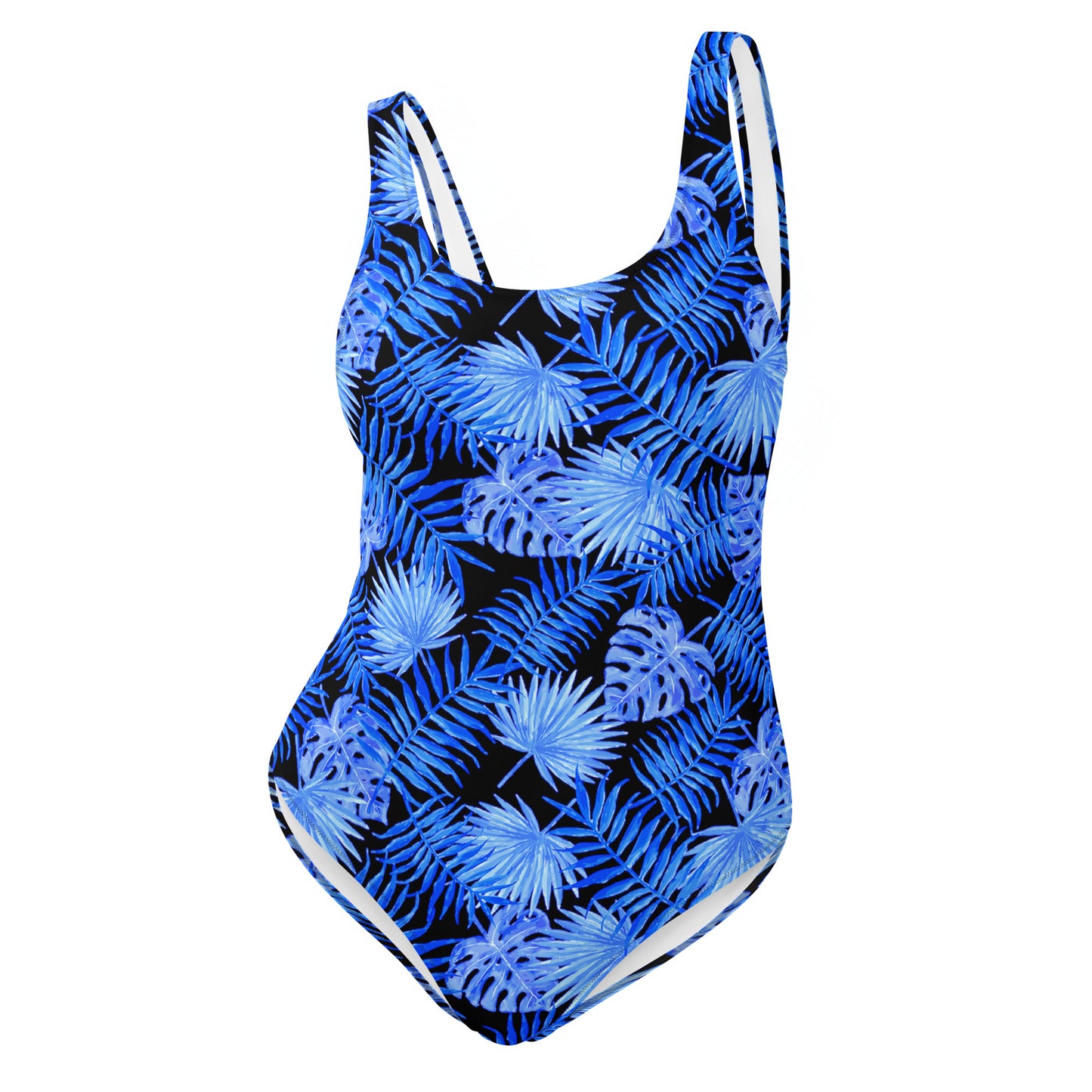 Snooty Fox Art One-Piece Swimsuit - Blue Palm Pattern