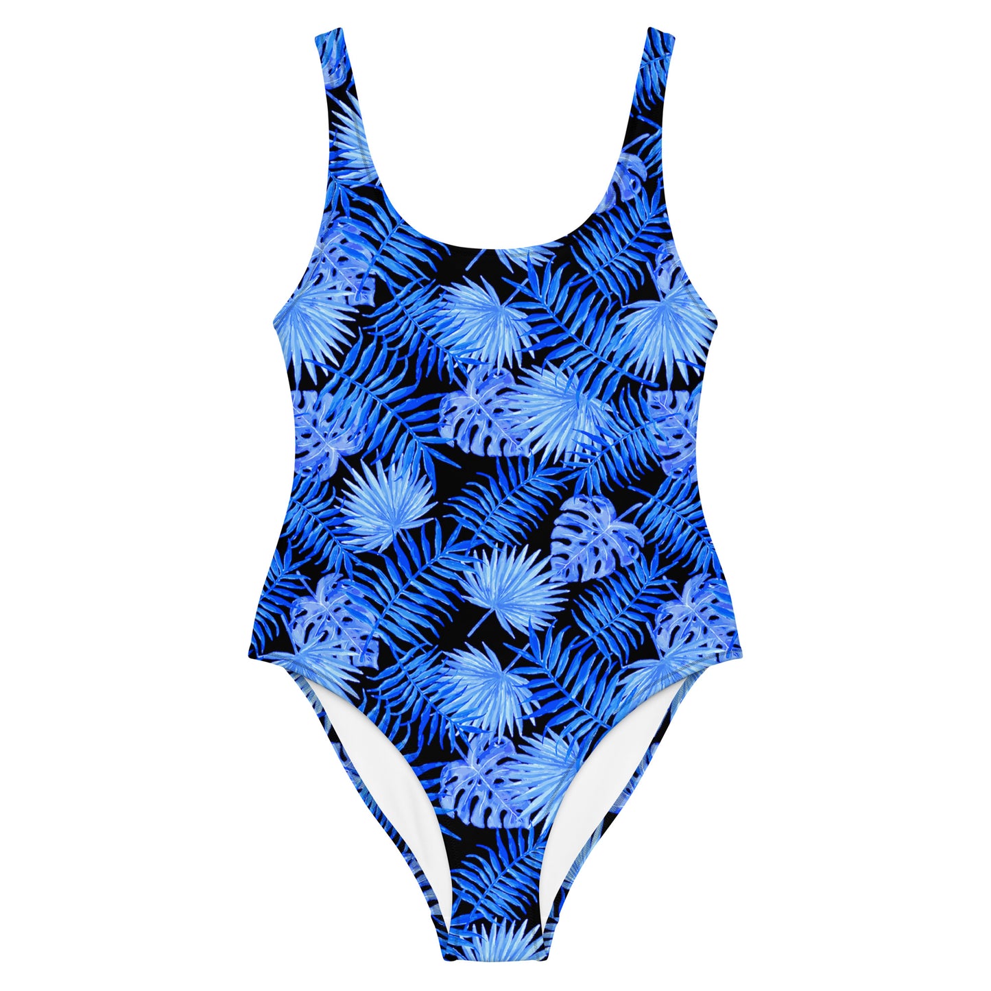 Snooty Fox Art One-Piece Swimsuit - Blue Palm Pattern