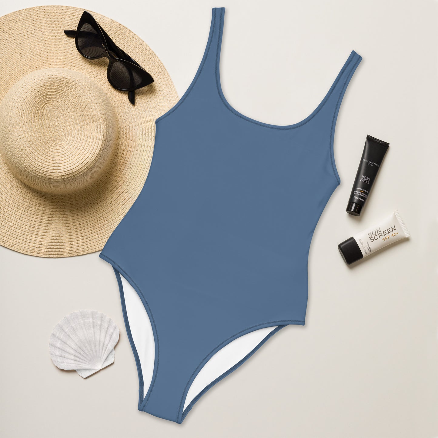 Snooty Fox Art One-Piece Swimsuit - Blue Perennial