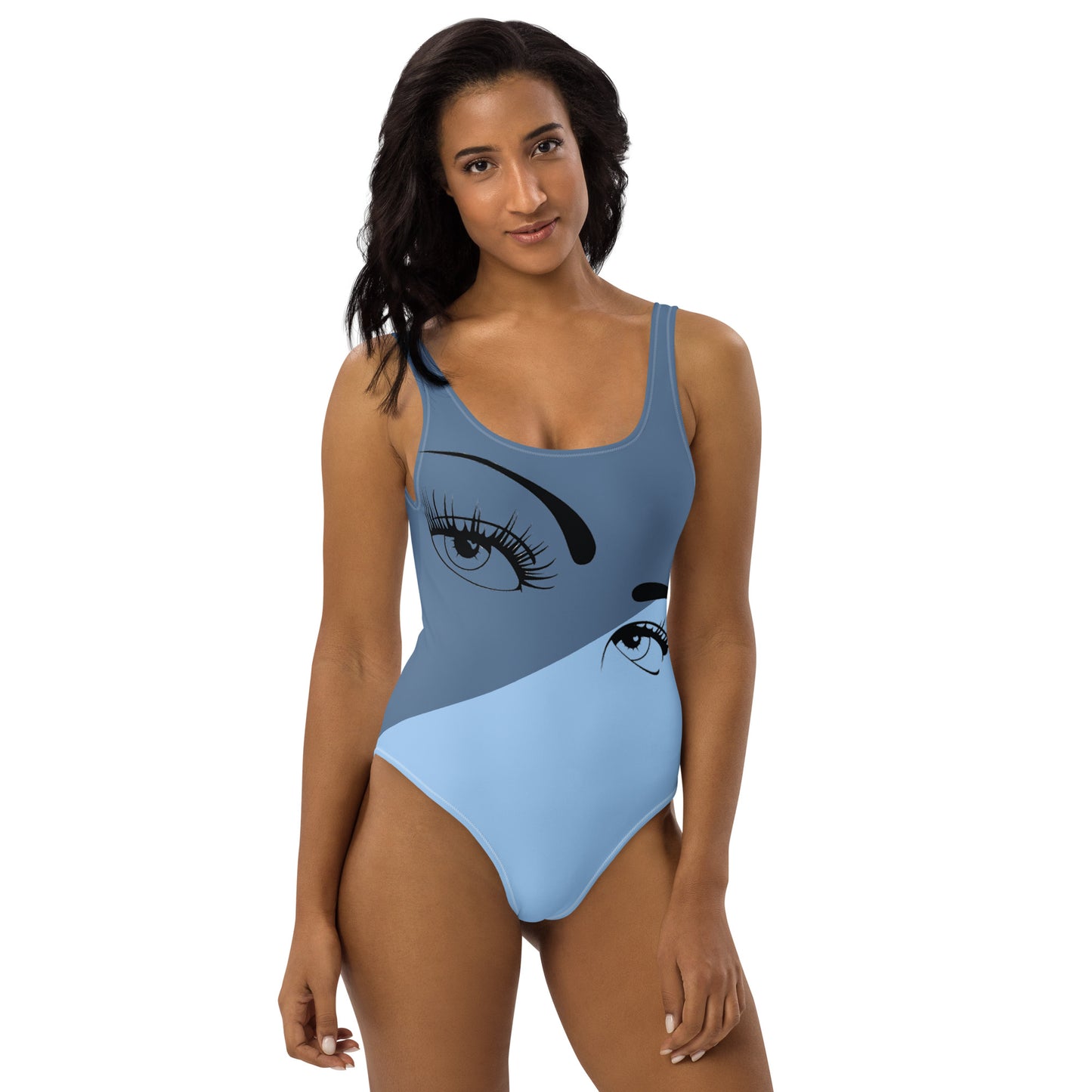 Snooty Fox Art Swimsuit - Sexy Eyes Blue on Blue