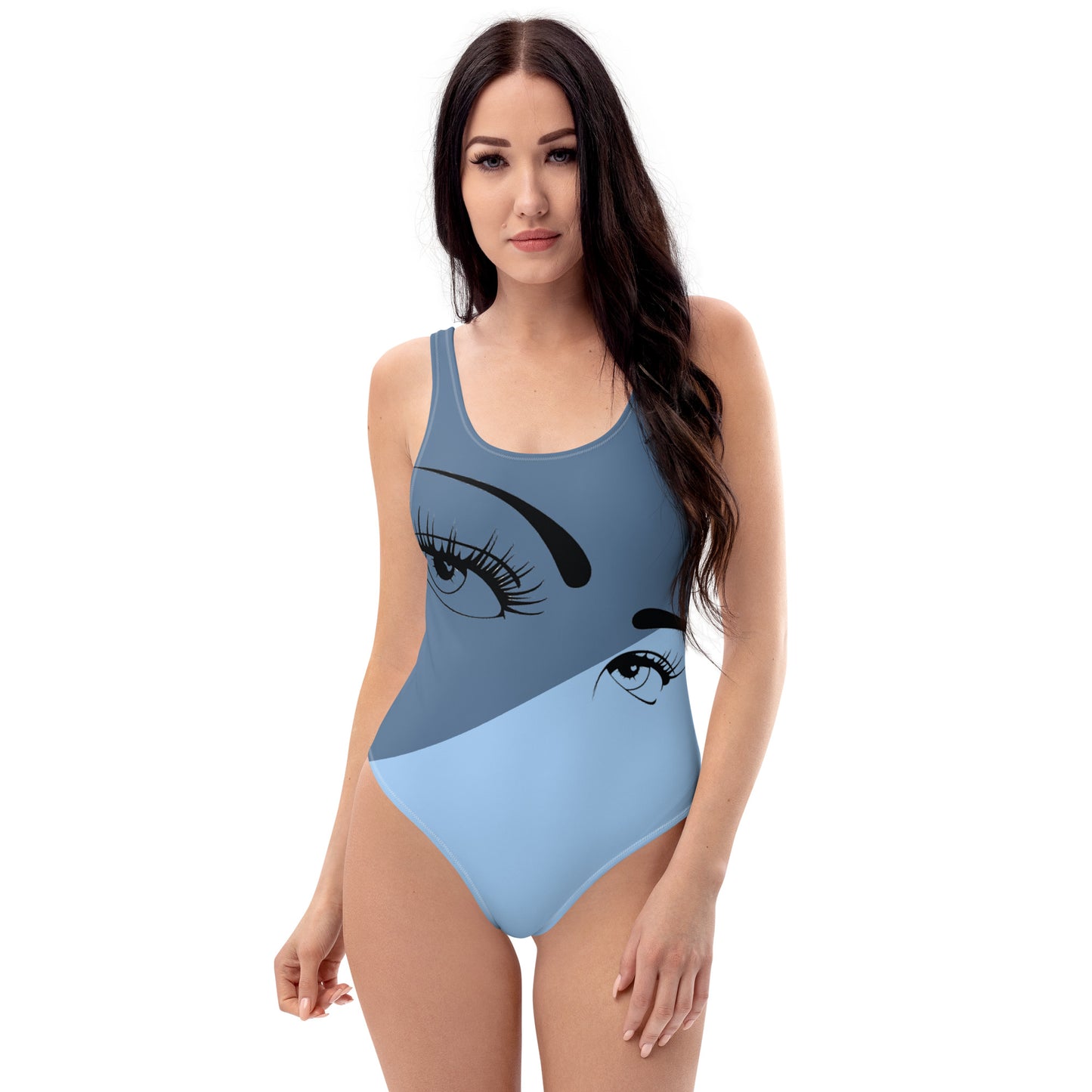 Snooty Fox Art Swimsuit - Sexy Eyes Blue on Blue