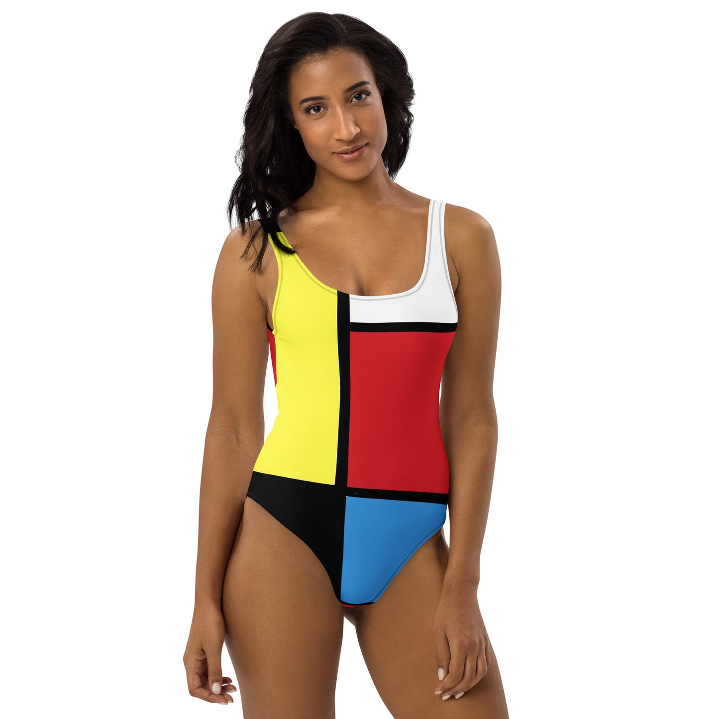 Snooty Fox Art One-Piece Swimsuit - Mondrian Homage