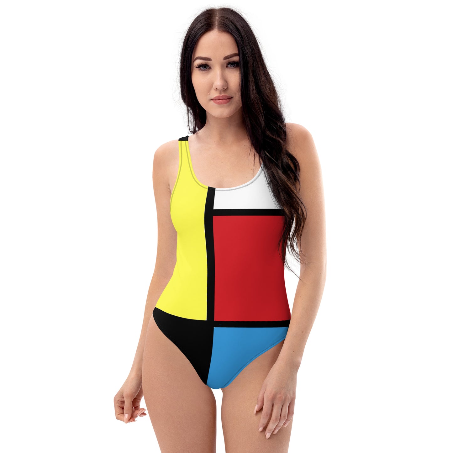 Snooty Fox Art One-Piece Swimsuit - Mondrian Homage