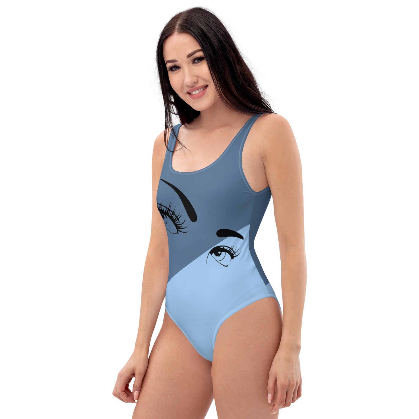 Snooty Fox Art Swimsuit - Sexy Eyes Blue on Blue