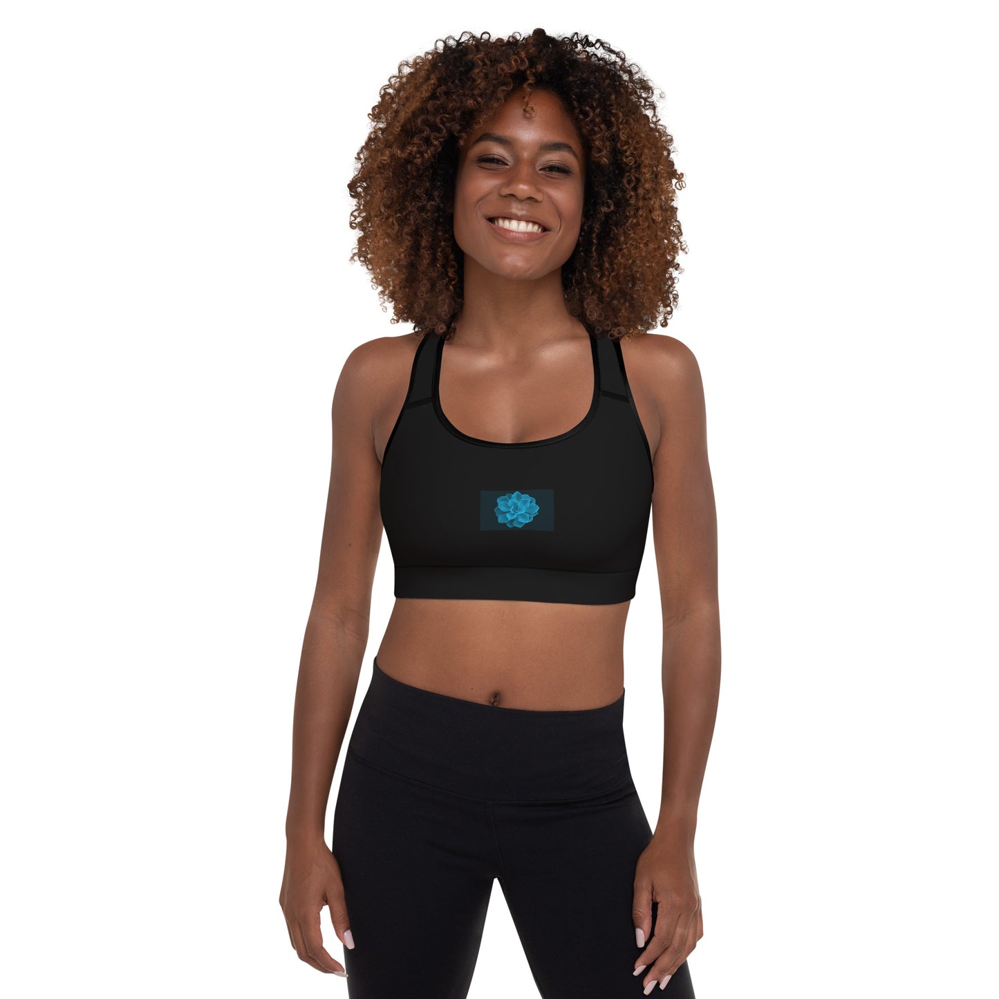 Snooty Fox Art Padded Sports Bra - Blue Aeonium