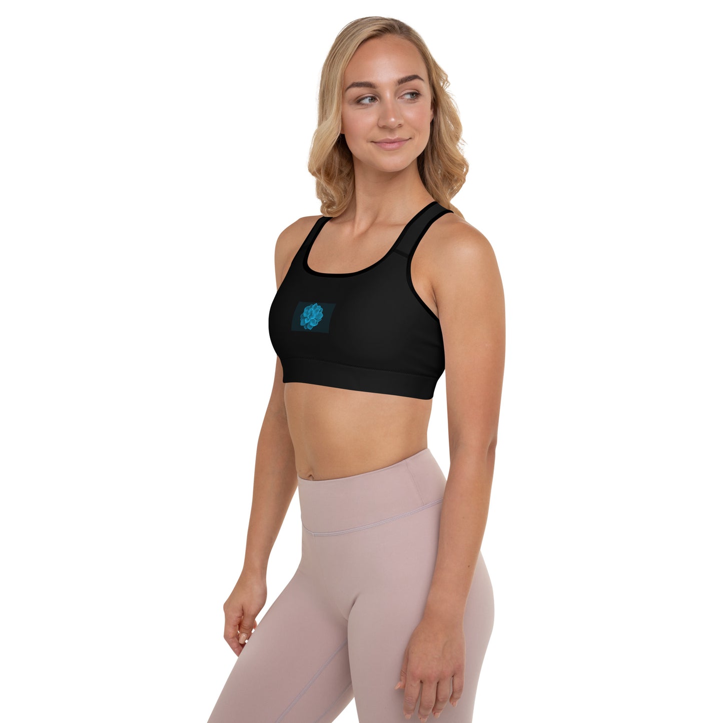 Snooty Fox Art Padded Sports Bra - Blue Aeonium
