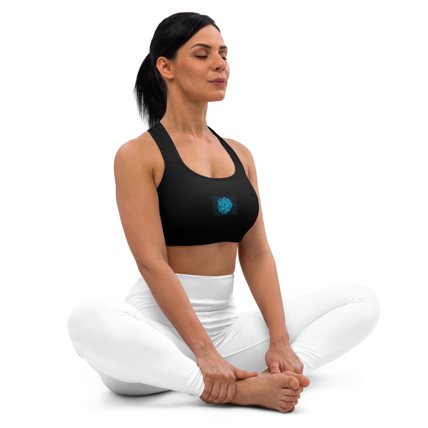 Snooty Fox Art Padded Sports Bra - Blue Aeonium