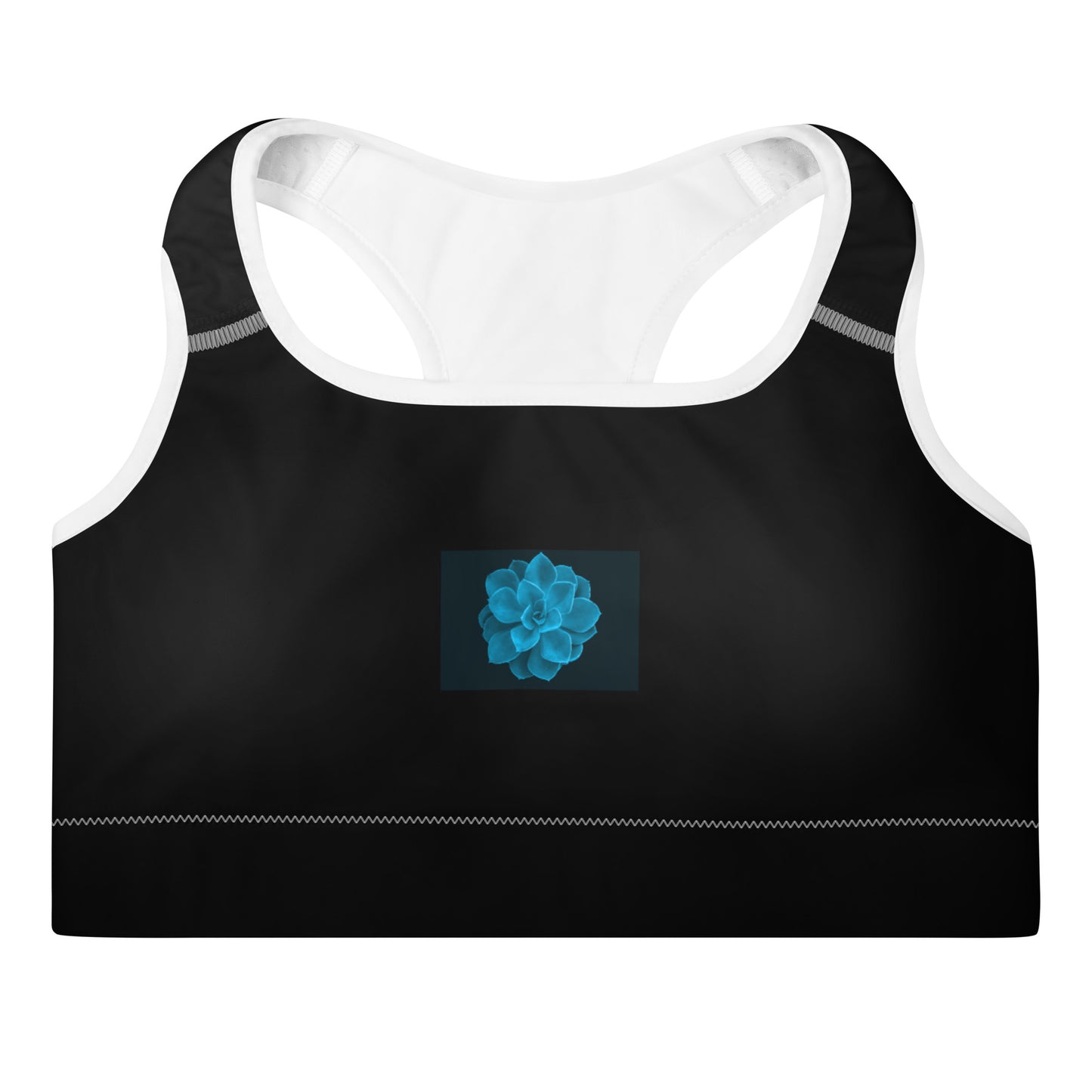 Snooty Fox Art Padded Sports Bra - Blue Aeonium