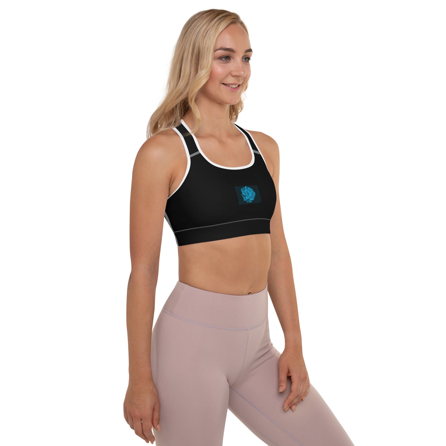 Snooty Fox Art Padded Sports Bra - Blue Aeonium