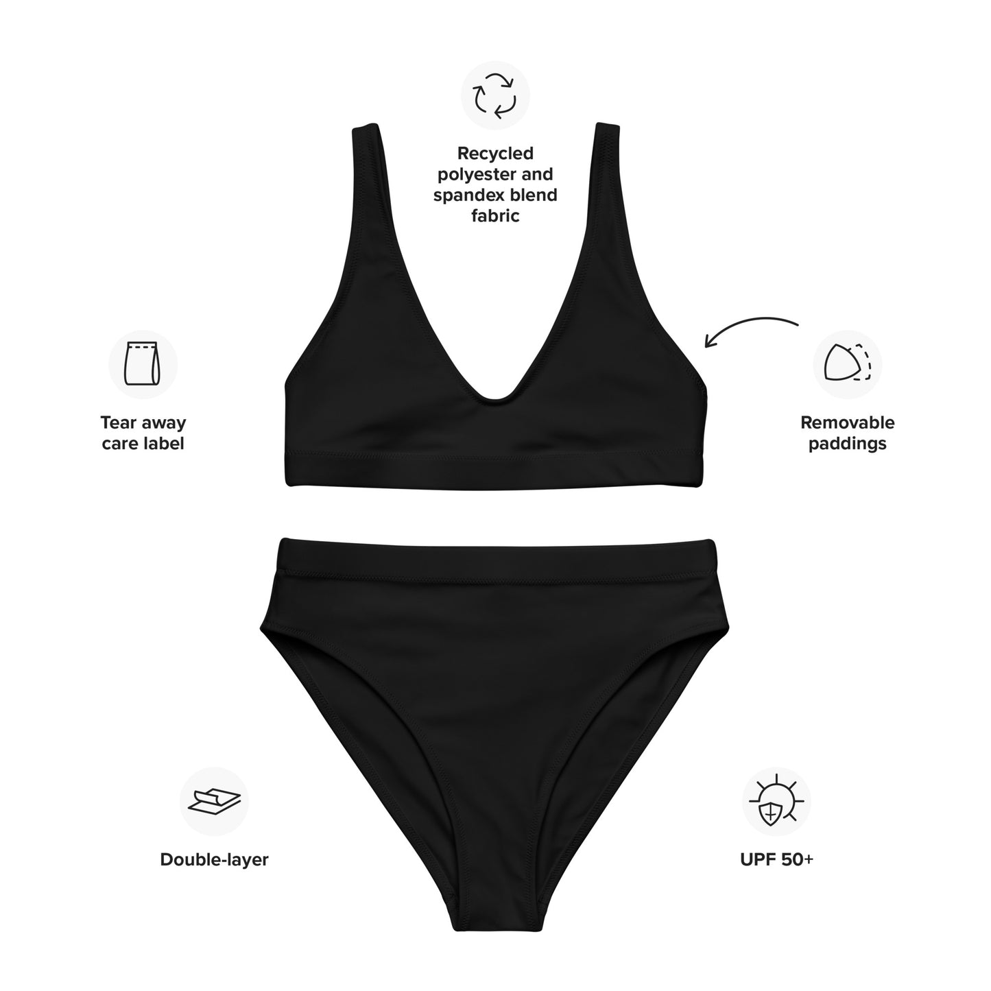 Snooty Fox Art High-Waisted Bikini - Little Black Bikini