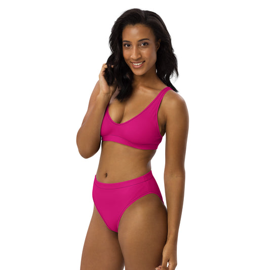 Snooty Fox Art High-Waisted Bikini - Mexico Pink