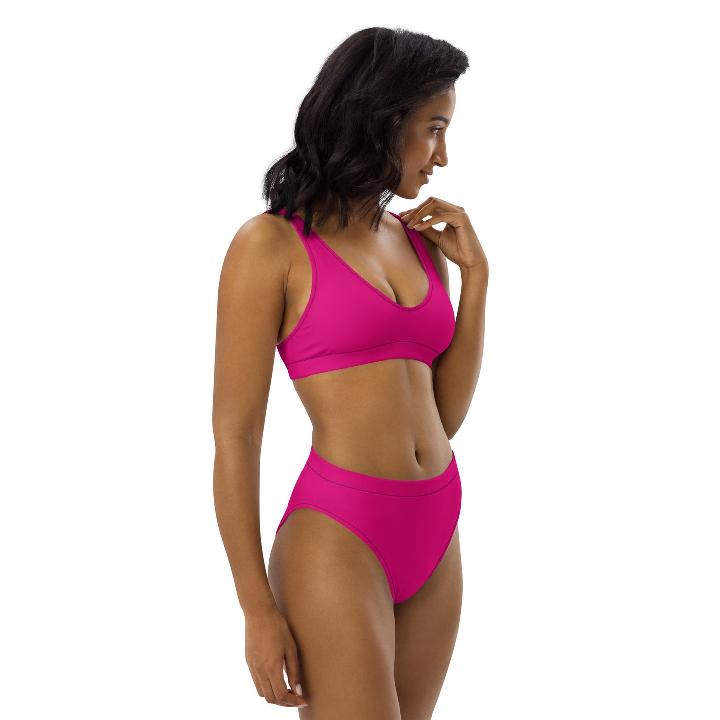 Snooty Fox Art High-Waisted Bikini - Mexico Pink