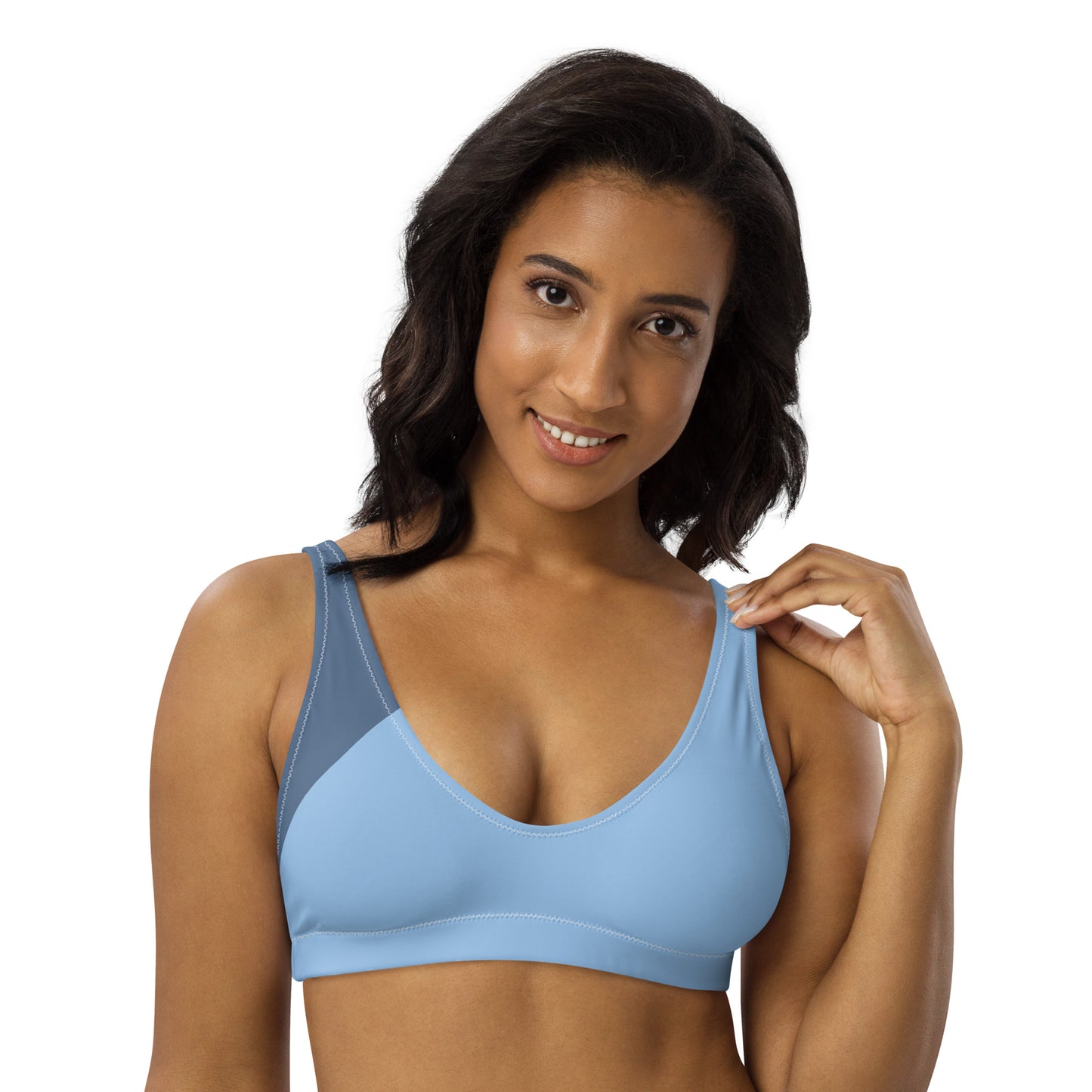 Snooty Fox Art Padded Bikini Top - Blue on Blue