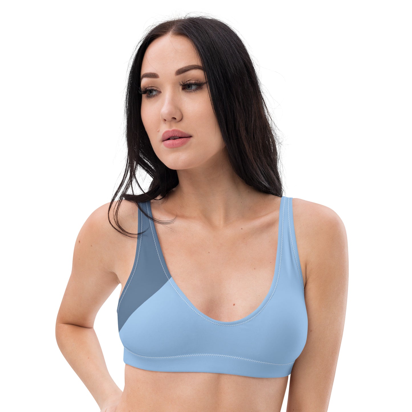 Snooty Fox Art Padded Bikini Top - Blue on Blue