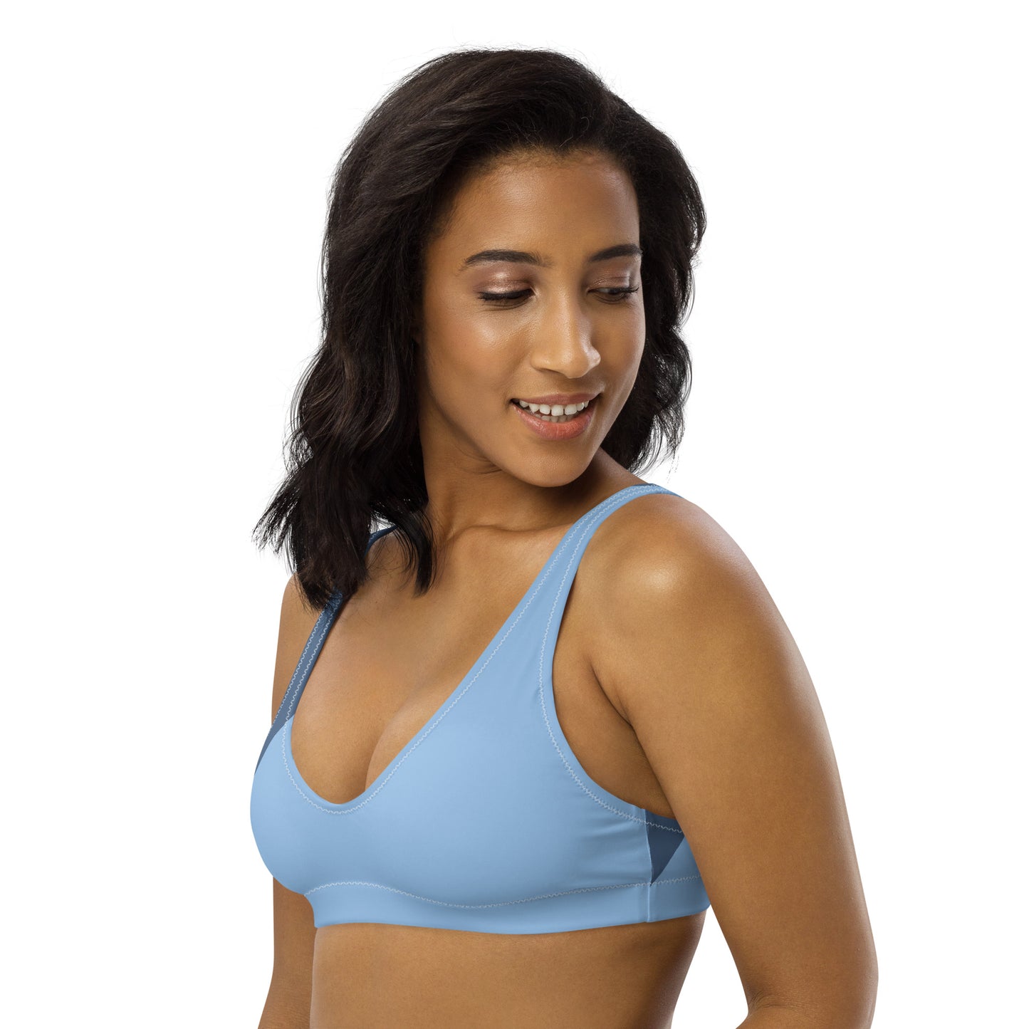 Snooty Fox Art Padded Bikini Top - Blue on Blue