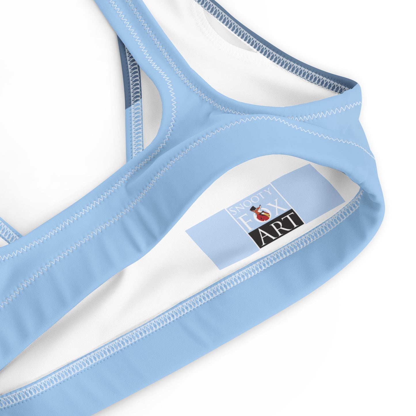 Snooty Fox Art Padded Bikini Top - Blue on Blue