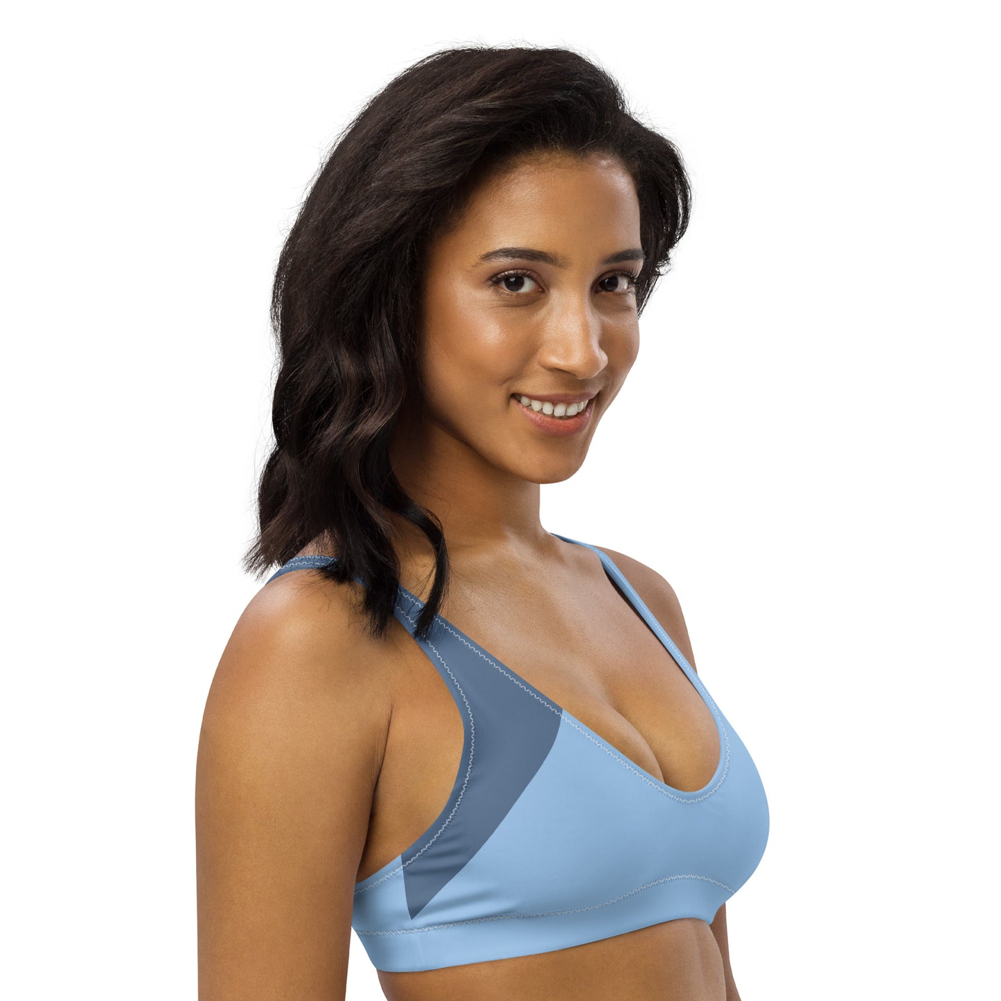 Snooty Fox Art Padded Bikini Top - Blue on Blue