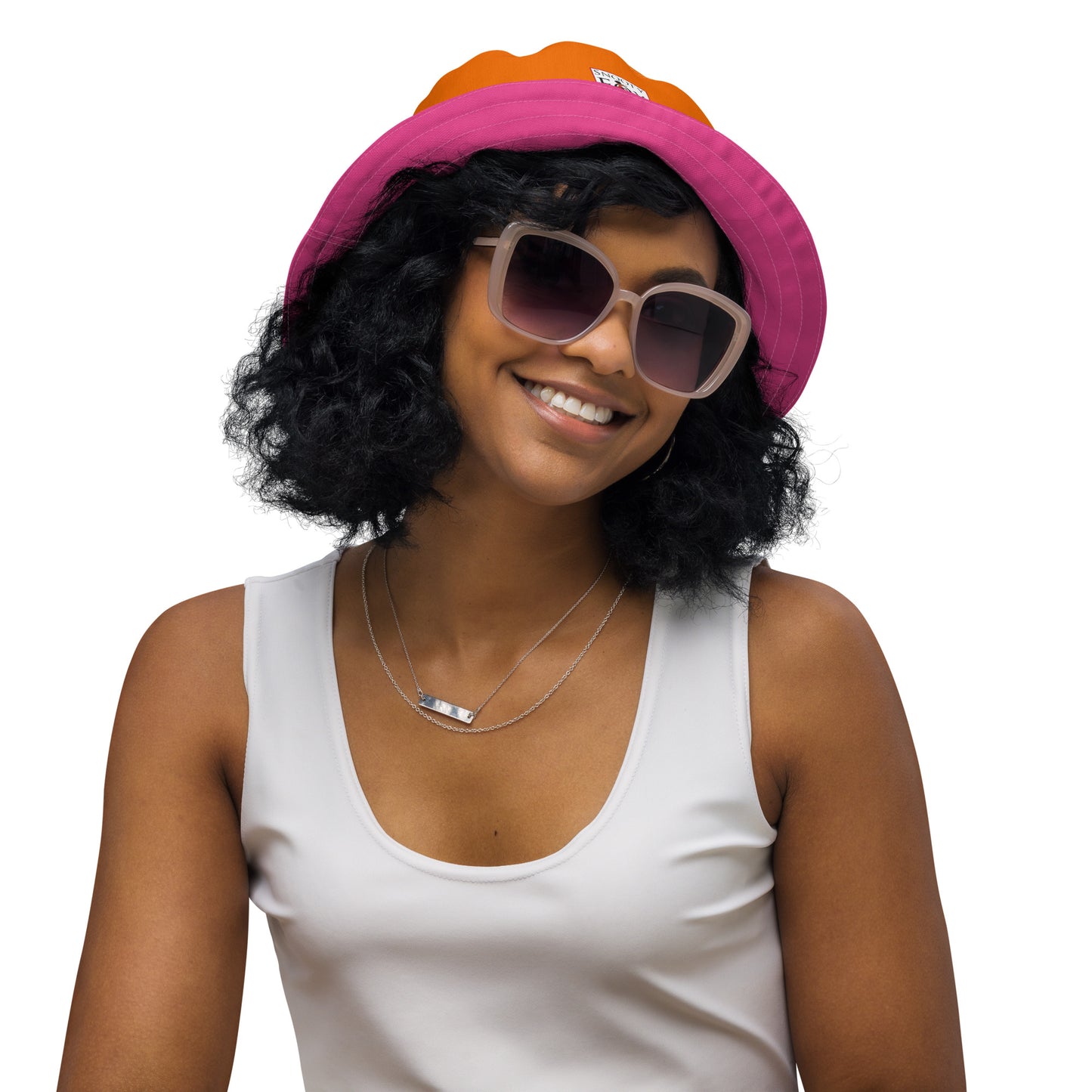 Snooty Fox Art Reversible Bucket Hat - Beet Root / Tangelo