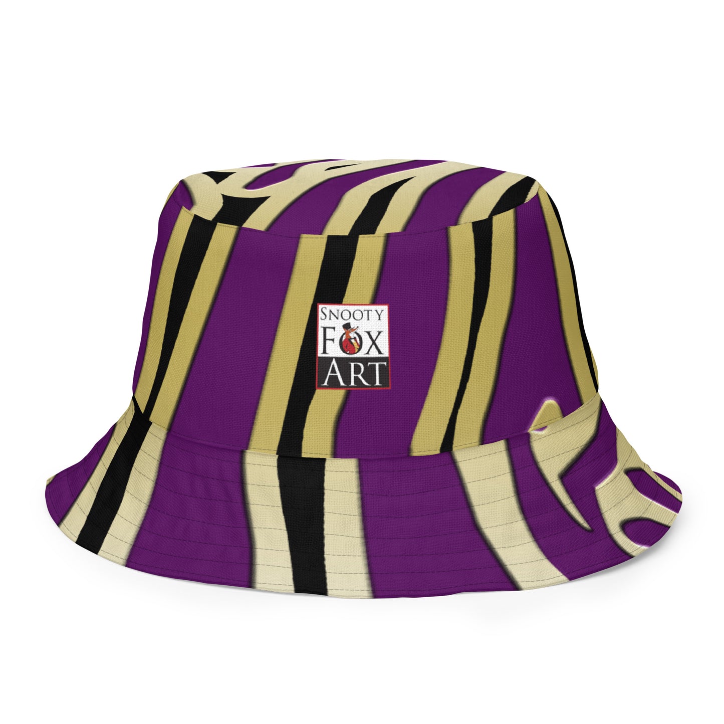Snooty Fox Art Reversible Bucket Hat - Deep Purple and Style Logo & SA