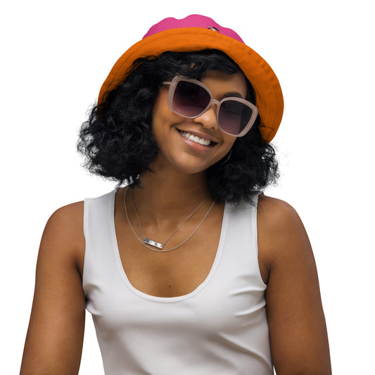 Snooty Fox Art Reversible Bucket Hat - Beet Root / Tangelo