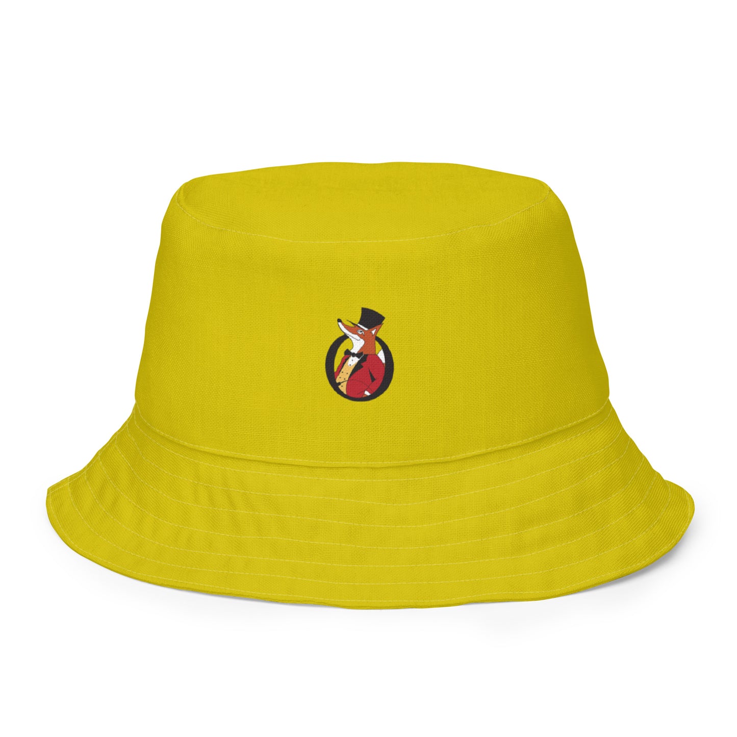 Snooty Fox Art Reversible Bucket Hat - Empire Yellow / Leak Green