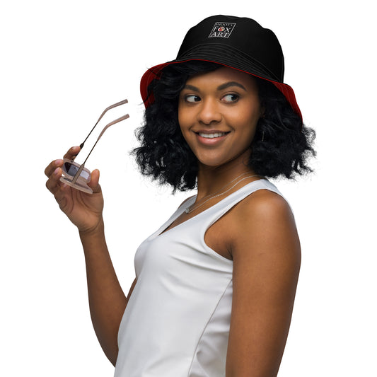 Snooty Fox Art Reversible Bucket Hat - Red Devil