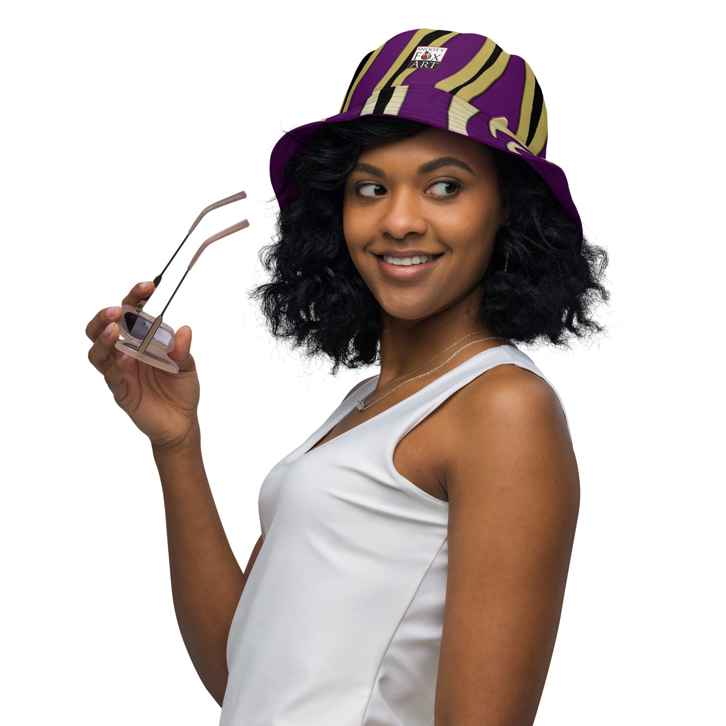 Snooty Fox Art Reversible Bucket Hat - Deep Purple and Style Logo & SA