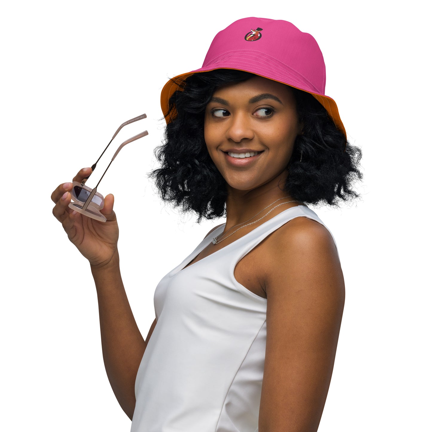Snooty Fox Art Reversible Bucket Hat - Beet Root / Tangelo