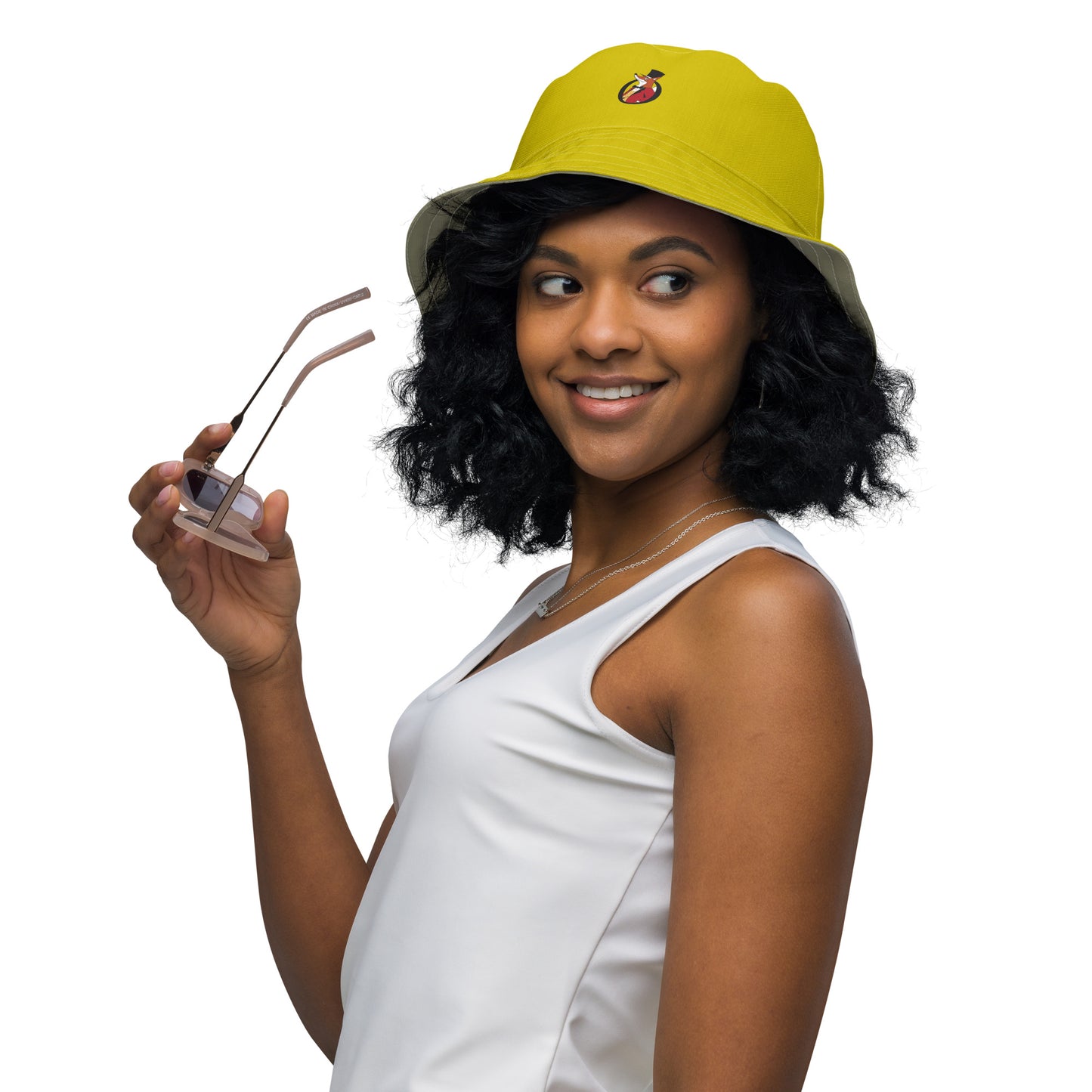 Snooty Fox Art Reversible Bucket Hat - Empire Yellow / Leak Green