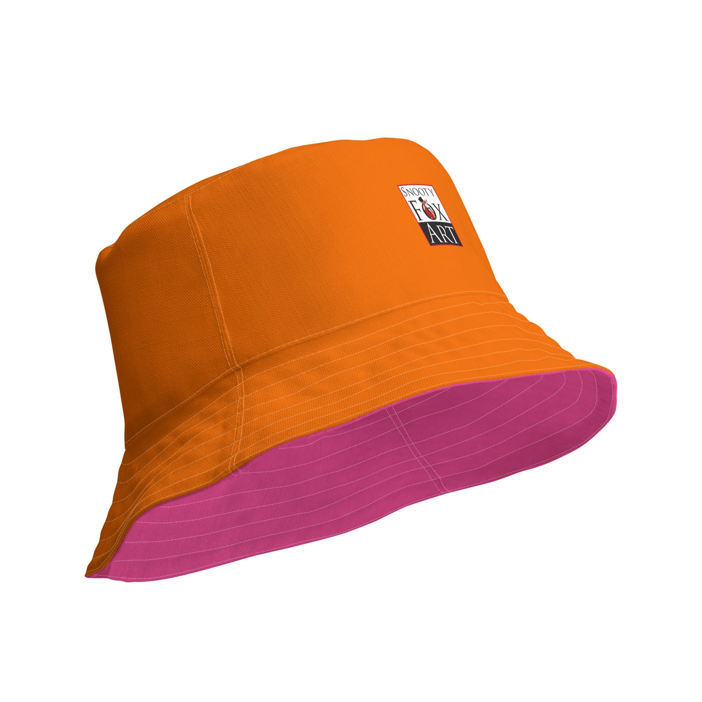 Snooty Fox Art Reversible Bucket Hat - Beet Root / Tangelo