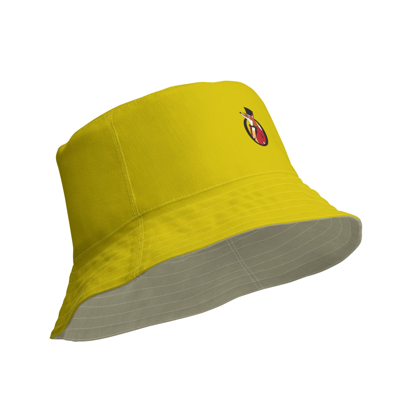 Snooty Fox Art Reversible Bucket Hat - Empire Yellow / Leak Green