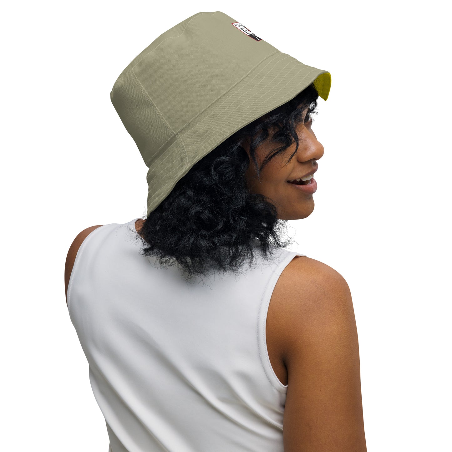 Snooty Fox Art Reversible Bucket Hat - Empire Yellow / Leak Green
