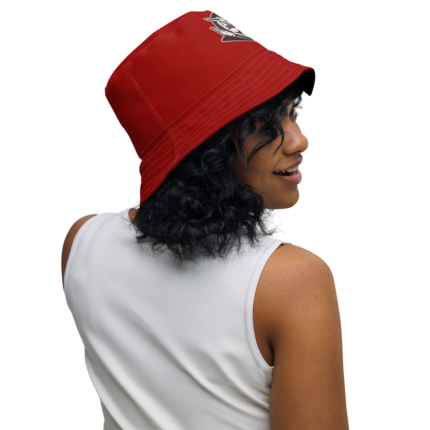 Snooty Fox Art Reversible Bucket Hat - Red Devil