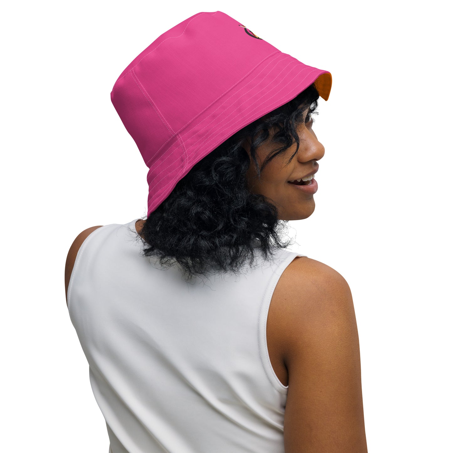 Snooty Fox Art Reversible Bucket Hat - Beet Root / Tangelo