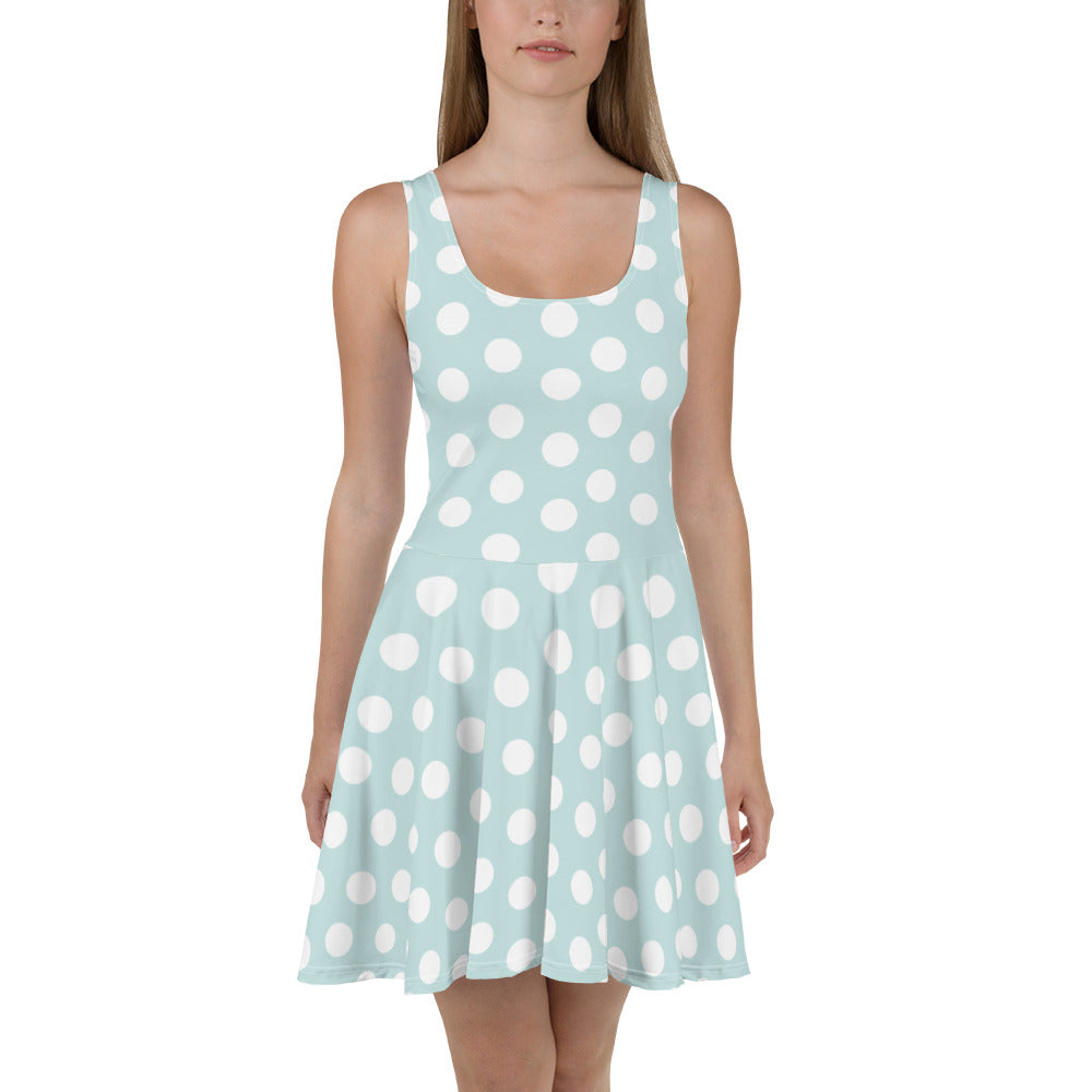 Snooty Fox Art Skater Dress - Skylight Tone w/ White Dots