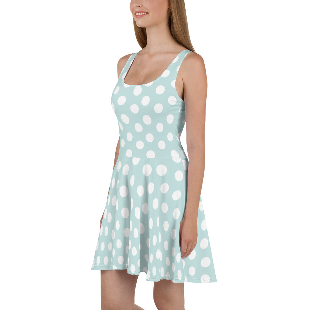 Snooty Fox Art Skater Dress - Skylight Tone w/ White Dots