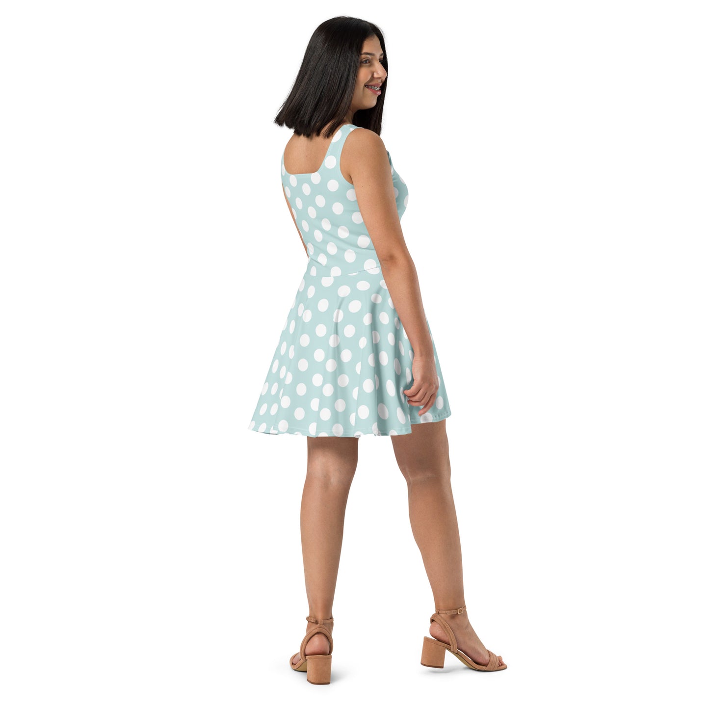 Snooty Fox Art Skater Dress - Skylight Tone w/ White Dots
