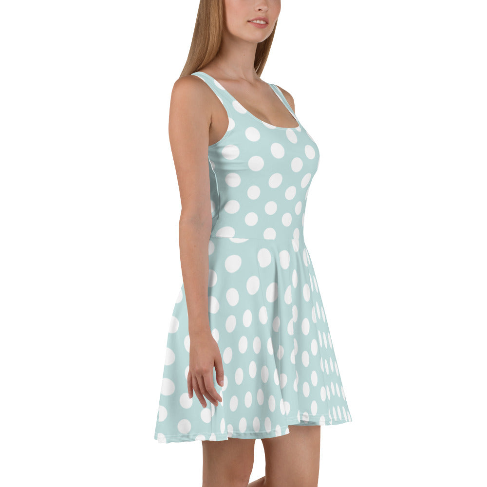 Snooty Fox Art Skater Dress - Skylight Tone w/ White Dots